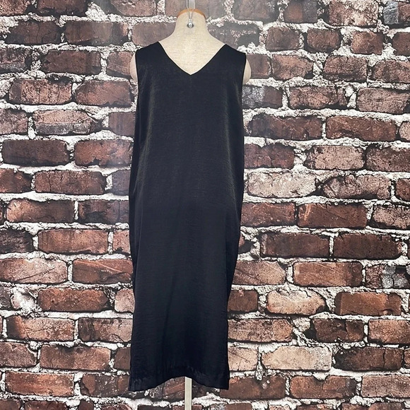 AHLENS SWEDEN Dress V Neck Cocktail Party Maxi Black Size 40 Medium - Picture 10 of 16